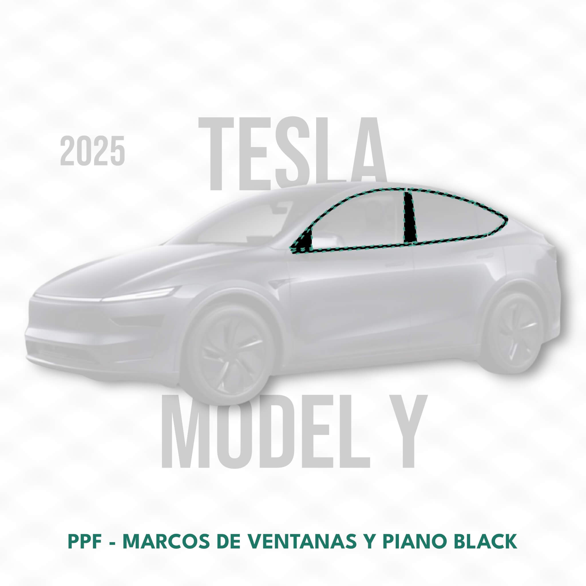 Tesla Model Y - PPF - MARCOS DE VENTANAS + PARALES PIANO BLACK