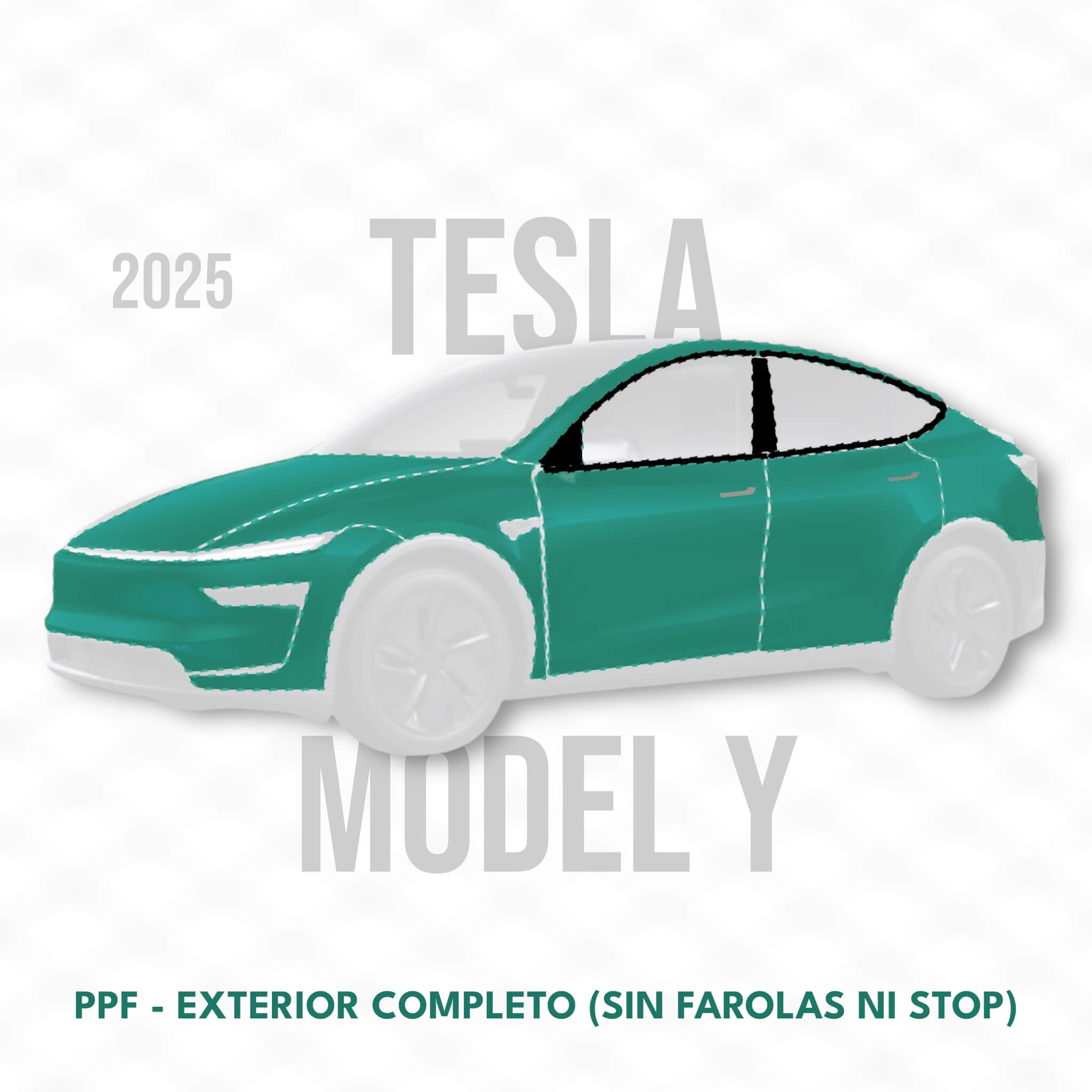 Tesla Model Y - PPF - EXTERIOR COMPLETO + PIANO BLACK (NO INCLUYE FAROS, NI STOPS)